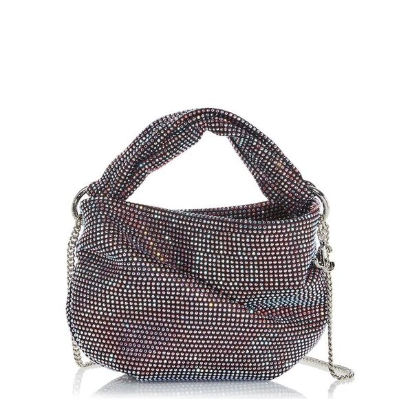Jimmy Choo Bonny All Over Crystal Mini Top Handle Bag Hot Pink NWT - Picture 1 of 13